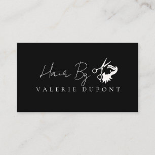 Tarjeta De Visita Peluquera Rosa Dorado Brillante Negro Salón de Bel