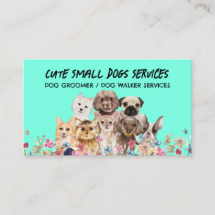 Tarjeta De Visita Peluquería boutique de perros pequeños Green cuida
