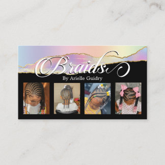 Tarjeta De Visita Peluquería Braids Peluquería Elegante Salón Arcoir