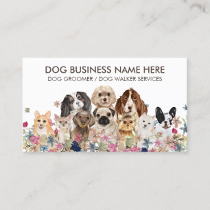 Tarjeta De Visita Peluquería Canina White Brown Cuidador de Mascotas