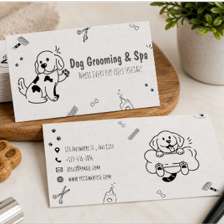 Tarjeta De Visita Peluquería Canina y Spa Cachorro Lindo Peluquero d