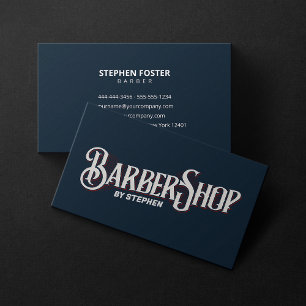 Tarjeta De Visita Peluquería Clásica y Elegante Barbería Salón de Be