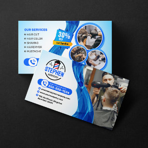 Tarjeta De Visita Peluquería de Barbería Atractiva Peluquero Estilis