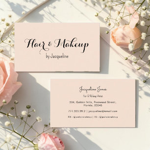Tarjeta De Visita Peluquería de belleza de maquillaje de cabello bei