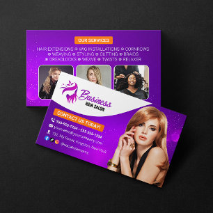 Tarjeta De Visita Peluquería de belleza de peinados modernos de cabe