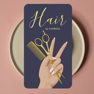 Tarjeta De Visita Peluquería de Lujo Estilista de Cabello Salón de B