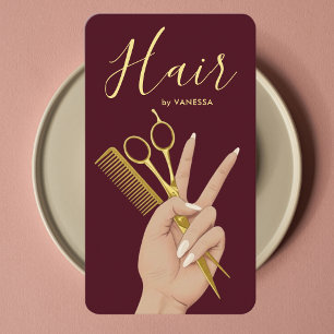 Tarjeta De Visita Peluquería de lujo Estilista de cabello Salón de b