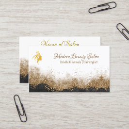 Tarjeta De Visita Peluquería de oro y negro