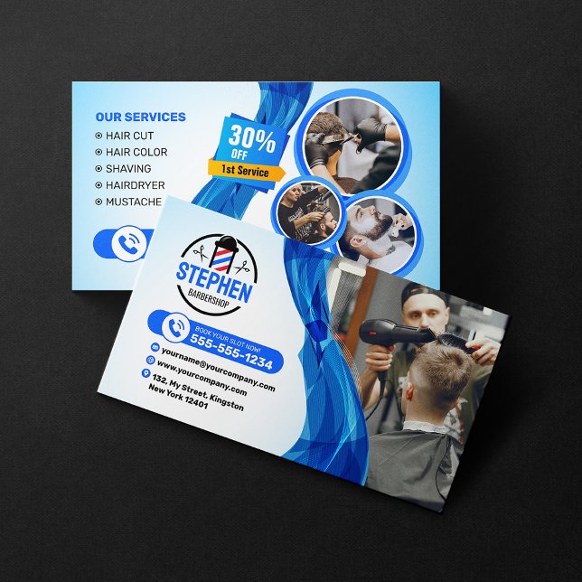 Tarjeta De Visita Peluquería de peluquería de peluquería para la pel (Subido por el creador)