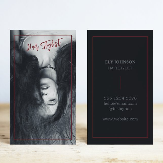 Tarjeta De Visita Peluquería de peluquero negro y blanco (Subido por el creador)