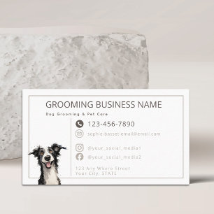 Tarjeta De Visita Peluquería de Perros Lindos & Cuidado de Mascotas 