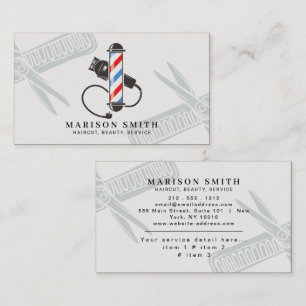 Tarjeta De Visita Peluquería Estilista De Cabello Profesional Barber