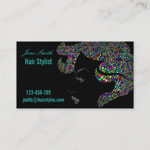 Tarjeta De Visita Peluquería estilista de pelo moderno colorido sob