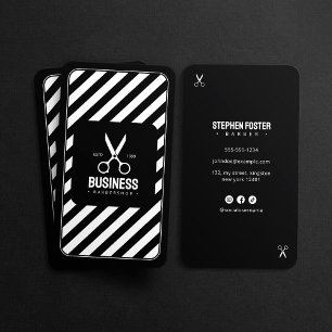 Tarjeta De Visita Peluquería Moderna Barbería Estilista de Cabello N