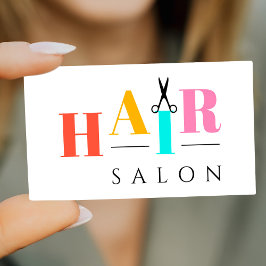 Tarjeta De Visita peluquería moderna con peluquería de moda