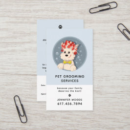 Tarjeta De Visita Peluquería moderna de mascotas de dibujos animados