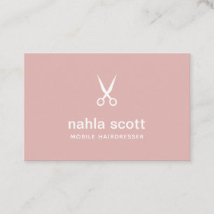 Tarjeta De Visita Peluquería móvil tijeras rosadas polvorientas Re