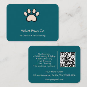 Tarjeta De Visita Peluquería Pet Paws Personalizable Mínimo Multi-Pr