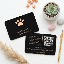 Tarjeta De Visita Peluquería Pet Paws Personalizable Mínimo Multi-Pr