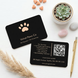 Tarjeta De Visita Peluquería Pet Paws Personalizable Mínimo Multi-Pr
