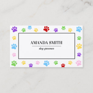 Tarjeta De Visita Peluquería Profesional de Mascotas y Cuidado Anima
