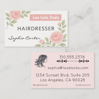 Tarjeta De Visita Peluquería profesional horizontal de doble cara
