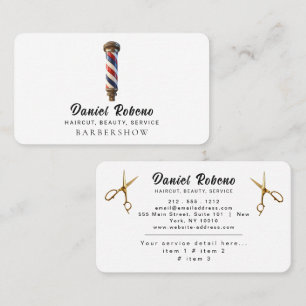 Tarjeta De Visita Peluquería Profesional Minimalista Rústica
