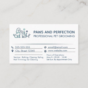 Tarjeta De Visita Peluquería Profesional para Mascotas Personalizabl
