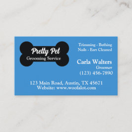 Tarjeta De Visita PelUquería Profesional Perro Azul Brillante