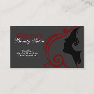 Tarjeta De Visita Peluquería (rojo oscuro)