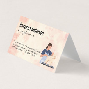 Tarjeta De Visita Peluquero Canino Cortando Pelo