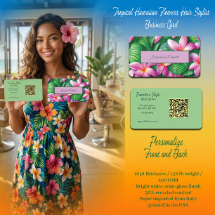 Tarjeta De Visita Peluquero de Flores Tropicales Hawaianas 