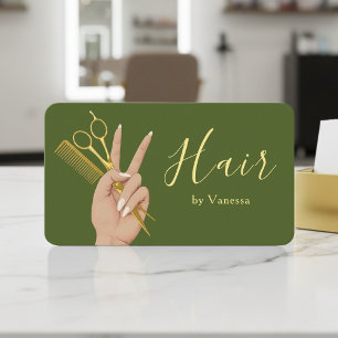 Tarjeta De Visita Peluquero de lujo Estilista de cabello Moderno Ver