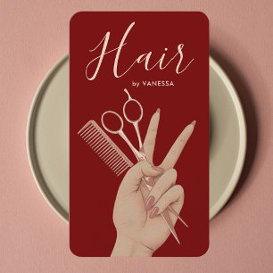 Tarjeta De Visita Peluquero de lujo Estilista de cabello Rosa dorado