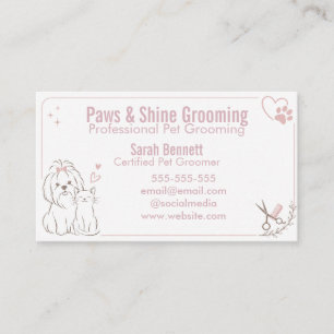 Tarjeta De Visita PelUquero de Mascotas Personalizado Elegante Pel