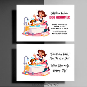Tarjeta De Visita Peluquero de Perros Cachorro Adorable