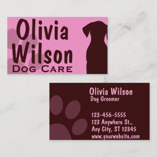 Tarjeta De Visita Peluquero de Perros Personalizado Huella de Garra