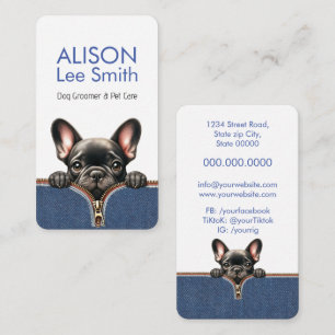 Tarjeta De Visita Peluquero de Perros y Cuidado de Mascotas