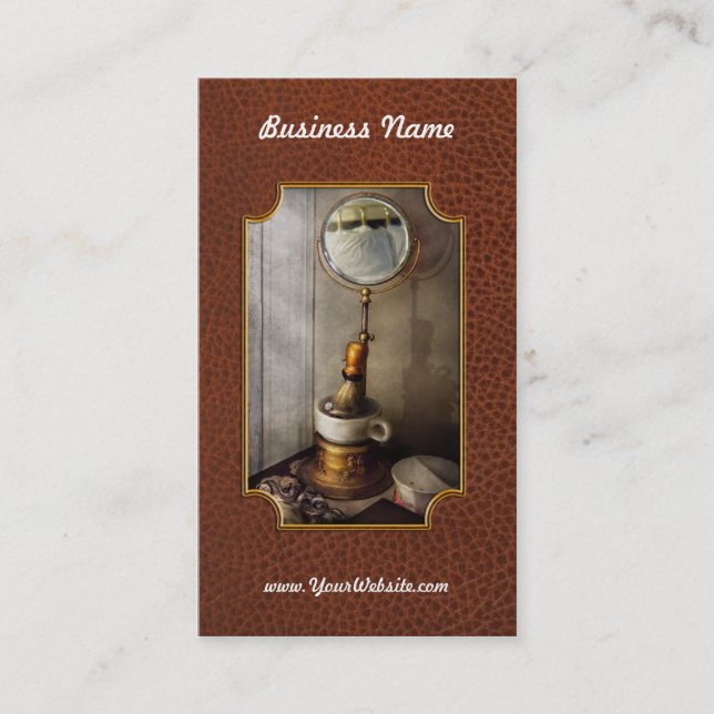 Tarjeta De Visita Peluquero - el afeitado de la mañana (Anverso)