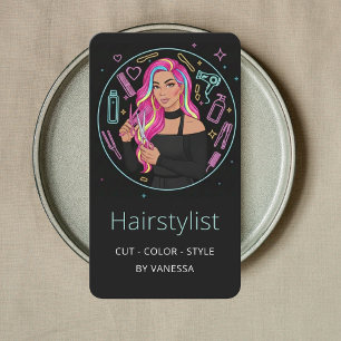 Tarjeta De Visita Peluquero Elegante Colorista Estilista de Cabello