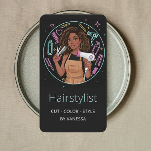 Tarjeta De Visita Peluquero elegante Estilista Colorista Con estilo