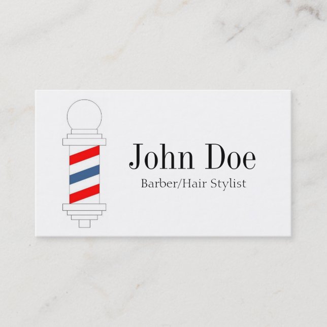 Tarjeta De Visita Peluquero/estilista B/W (Anverso)