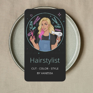 Tarjeta De Visita Peluquero Estilista Colorista Cortes de Pelo Estil