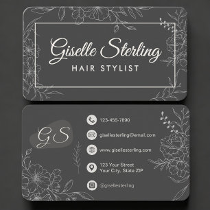 Tarjeta De Visita Peluquero Floral 