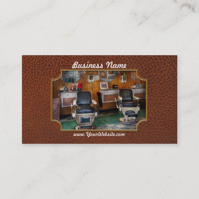 Tarjeta De Visita Peluquero - Frenchtown, NJ - dos sillas de (Anverso)