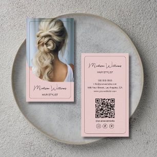 Tarjeta De Visita Peluquero Moderno Rosa