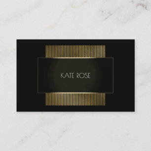 Tarjeta De Visita Peluquero negro conceptual mínimo del oro