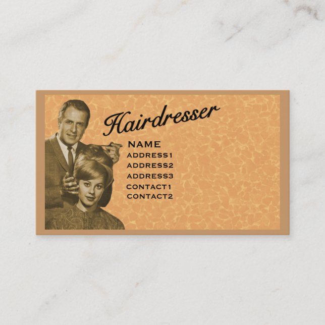 TARJETA DE VISITA PELUQUERO - PERFIL MUY PROFESIONAL (3A) (Anverso)