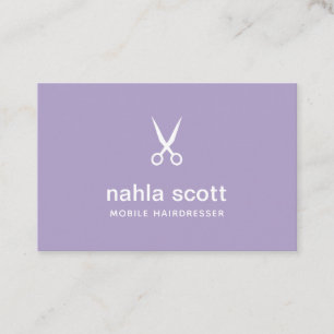 Tarjeta De Visita Peluquero portátil Purple Scissors Reino Unido/Eu