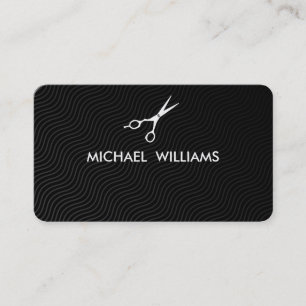 Tarjeta De Visita Peluquero - Profesional elegante ondas dorado